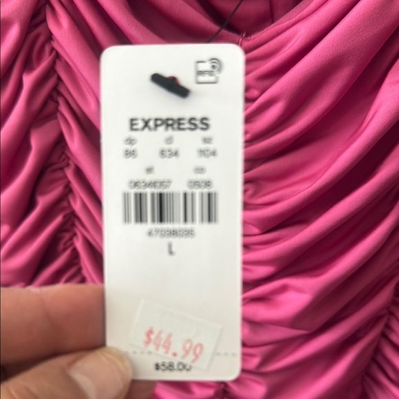 Express Pink Ruched Top - Picture 2 of 4